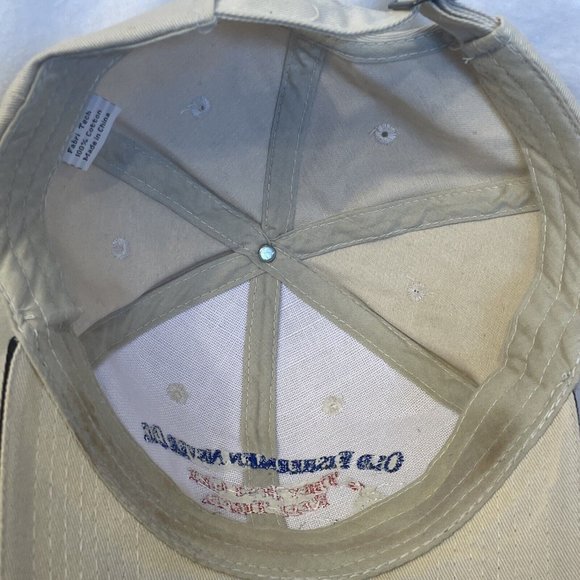 Old Fishermen Never Die They Just Get Reel Tired Strapback Hat Cap Tan - Picture 14 of 14